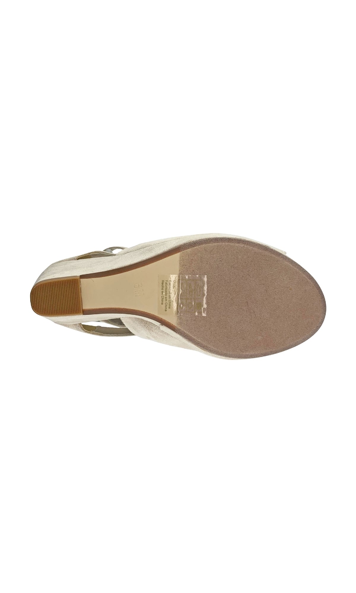 The Rory Beige Wedge Prom Shoes: Touch Ups 4475 feature a flat sole with a low wedge heel and textured heel tip for grip—ideal for those who love comfortable beige footwear.